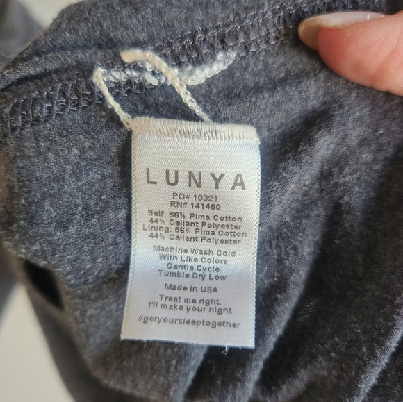Lunya Restore Romper 100% Cotton Gray Size Medium. - Picture 5 of 5